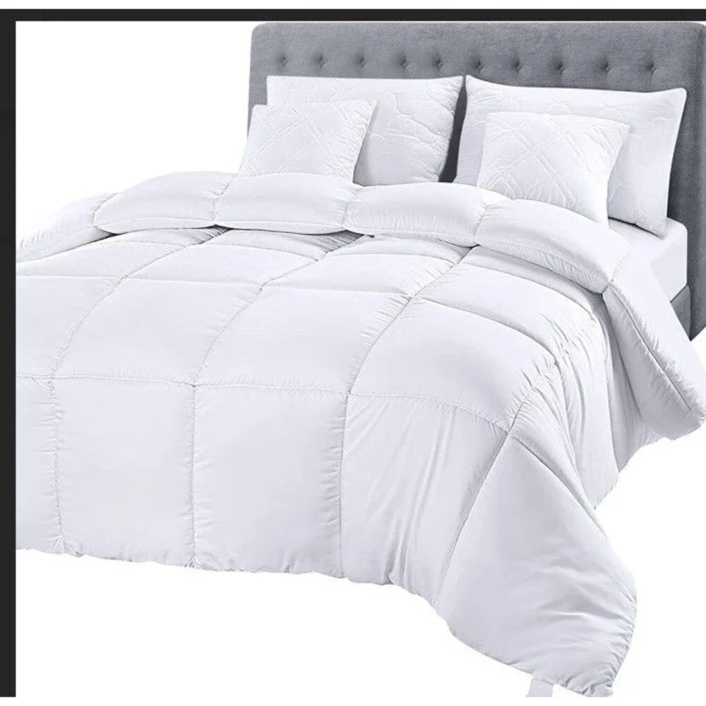 Box Stitched Down Alternative Comforters Twin Size (White)